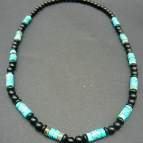 Collier homme perles jaspe - collier,