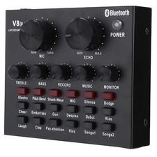 Carte Son V8 Mini Table de mixage Audio Carte Son stéréo Audio Professionnell...