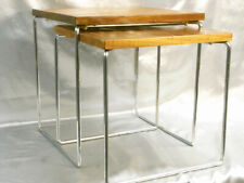 AUTHENTIQUE TABLES GIGOGNE BRABANTIA TECK MÉTAL MODERNISTE VINTAGE ANNÉE 60/70