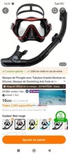 Masque de Plongée avec Tubulure Grande Monture en Silicone, Masque de Snorkeling