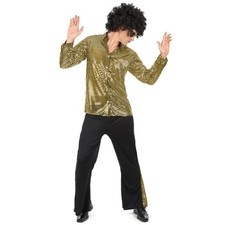 Costume pour homme style disco déguisement paillettes année 80 L