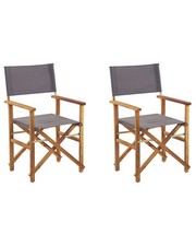 Beliani - 2 Fauteuils Metteur en Scène - Cine - en Bois d'Acacia et Tissu P