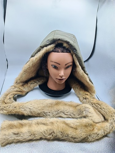 Capuche vintage kaki doublée