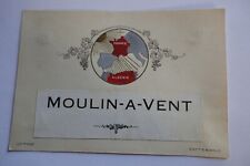 maquette ancienne originale peinture collage étiquette Vin MOULIN-A-VENT