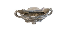 Mini-jardinière ancienne en métal argenté – style Rococo Louis XV