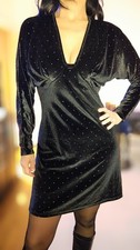 Robe noire panne de velours