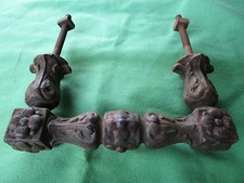 Poignée longue 18,2 cm fixe ancienne fonte décoré porte d'entrée