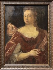 Original Antique Oil painting, Female 18th Century Portrait Expressive, Framed