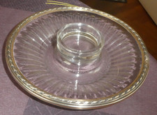 BACCARAT BOUGEOIR EN CRISTAL ENTOURAGE EN ARGENT POINCONS METAL ARGENTE SUPERBE