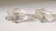 Paire salière poivrière cristal rocaille Choisy le roi style Louis XV 