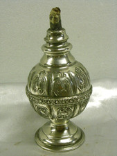 ?? ANCIENNE LAMPE A HUILE VEILLEUSE ORIENTALE BERBÈRE MÉTAL ARGENTE OIL LAMP
