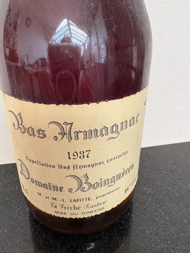 Bouteille bas armagnac 1937 - bouteille,