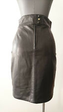 Jupe N°17 cuir Agneau "Noir" Vintage 1980 - "PELLESSIMO" - T.36 - Neuf