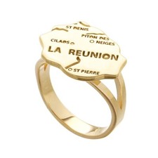 Bague carte Réunion plaqué