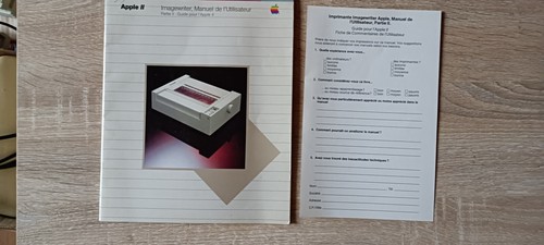 Apple imagewriter manuel - apple, ii