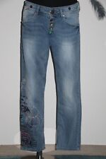 joli jeans brodé boyfriend fit DESIGUAL The Love taille 36 fr EXCELLENT ÉTAT