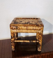 Mini Sellette Bambou Vintage 🌿 Tabouret Déco Exotique Maison de Poupée H.20cm