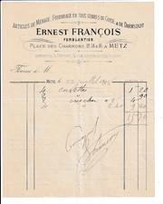 facture ERNEST FRANCOIS