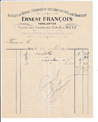 Facture ernest francois - facture,