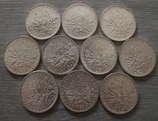 lot de 10 belles 5 frs semeuse en argent
