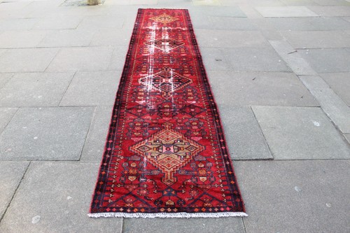 Tapis ancien usé fait main - ancien,