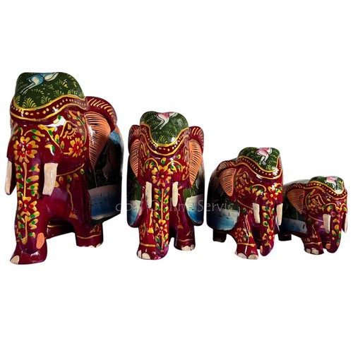 Main peint bois éléphant - peint,