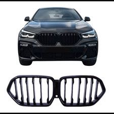 Grille de calandre pour BMW X6 G06 simples barres noire