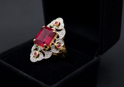 Bague cocktail rubis naturel - bague,