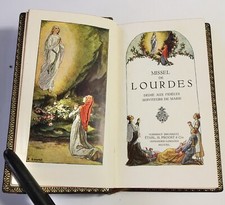 MISSEL de Lourdes  illustré Par Élisabeth Sonrel RELIURE CUIR doré petit fer