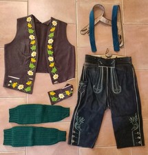 Authentique Lederhose Enfant Ensemble TRADITIONNEL Alpin Daim VINTAGE Gilet Cerf