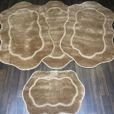 LOT DE 4 TAPIS GITANS LAVABLES ROMAINS 75 CM X 125 CM ANTIDÉRAPANTS BEIGE BÉTHANIE