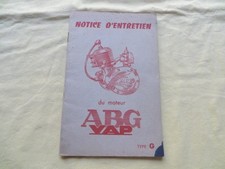 Moteur ABG VAP type G - notice d'entretien - 1954