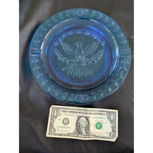 Cendrier verre bleu cobalt - bleu,