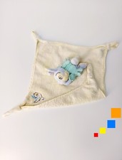Doudou Plat/Mouchoir Panpan Lapin Gris Jaune Trèfle Vert Oiseau Bambi - Disney