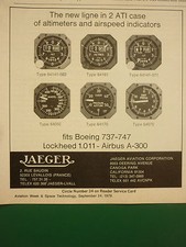 9/79 PUB JAEGER AVIATION ALTIMETER AIRSPEED INDICATOR BOEING AIRBUS LOCKHEED  AD