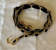 Iconique Grands couturiers Années 90 / Gucci - Ceinture Cuir Retourné -Métal Or