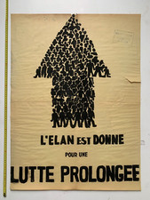 Mai 68 Lutte prolongée affiche originale tamponnée