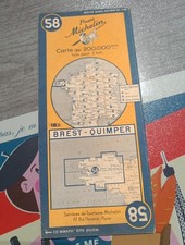 Carte Michelin Ww2 Datée 1945 Jus Brest Quimper 
