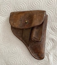 Étui ancien en cuir pour pistolet compact Walther PPK