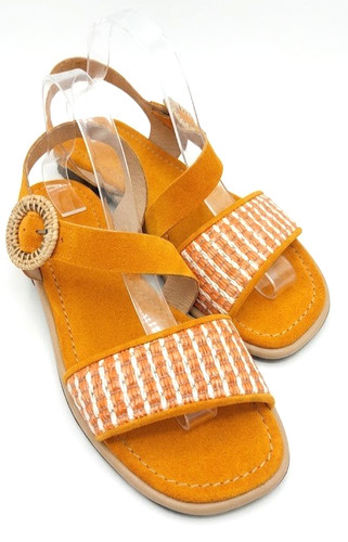 Sandales daim orange design - en,