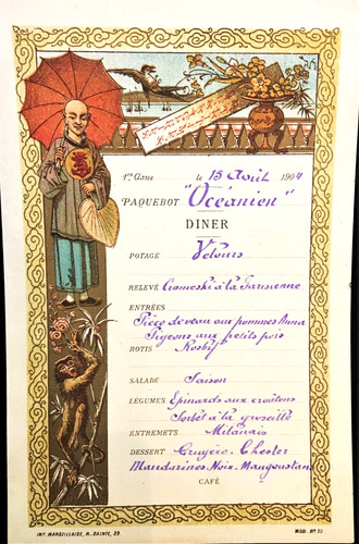 Litho dellepiane menu 1904 - dellepiane,