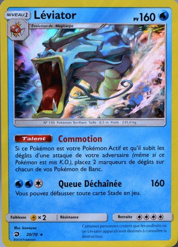 Carte pokémon léviator - 20/70,