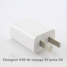 Chargeur-Adaptateur secteur USB Prise USA téléphone portable ou petit appareil