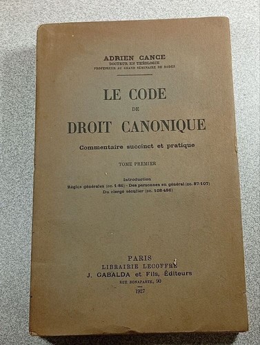Code droit canonique - droit,
