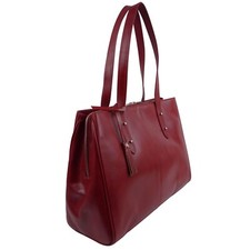 Grand sac à main italien vintage cuir rouge pour femmes par Visconti sac de travail professionnel