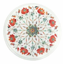 12 " Marbre Coin Table Haut