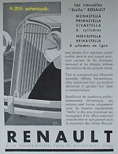 PUBLICITE RENAULT AUTOMOBILE LES STELLA MONA PRIMA VIVA NERVA REINA DE 1931 AD