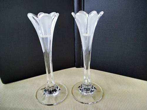 Paire bougeoirs cristal - de, en