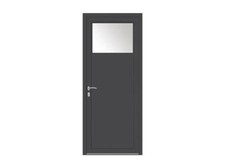 PORTE DE SERVICE ALUMINIUM VITREE 1/4 HAUT 2150 x 900