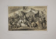 Hastrel: Le Baptême Sous La Ligne. À Bord De L'Aube Lithographie 1850